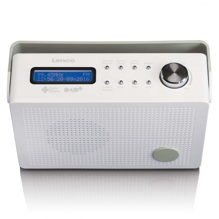 Lenco Draagbare DAB+/FM-radio met alarmfunctie Wit