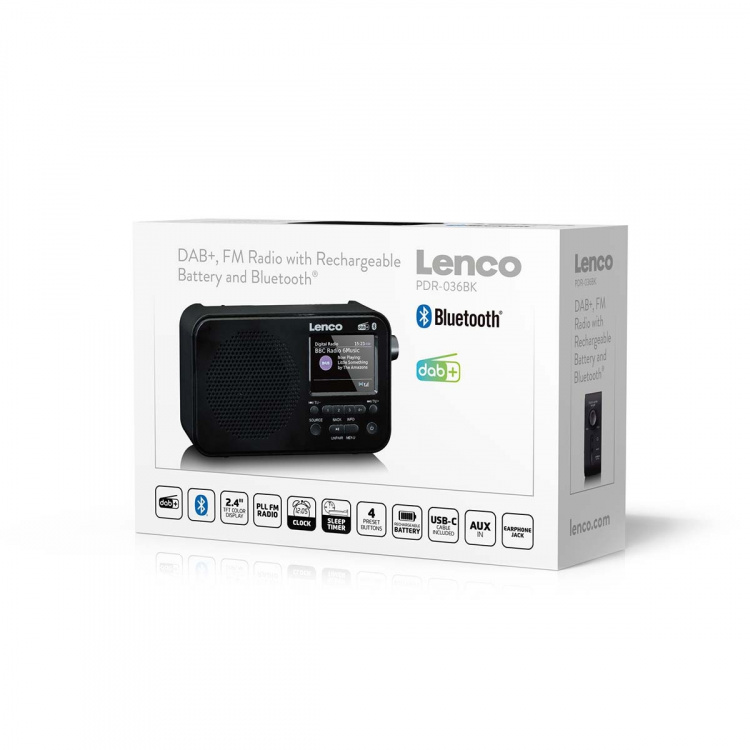 Lenco Draagbare DAB+ FM-radio met Bluetooth® 2,4