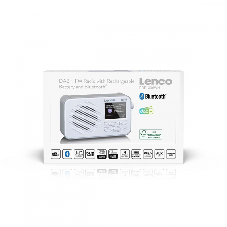 Lenco Draagbare DAB+ FM-radio met Bluetooth® 2,4
