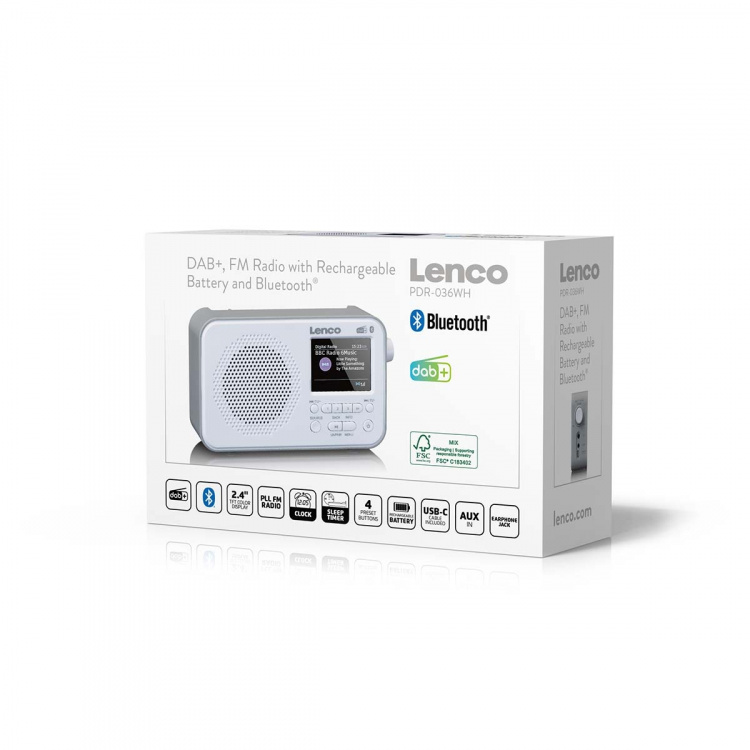 Lenco Draagbare DAB+ FM-radio met Bluetooth® 2,4