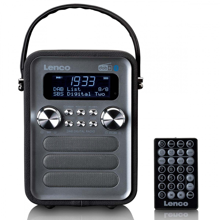 Lenco Draagbare DAB+ FM-radio met Bluetooth® en AUX-ingang, oplaadbare batterij Zwart