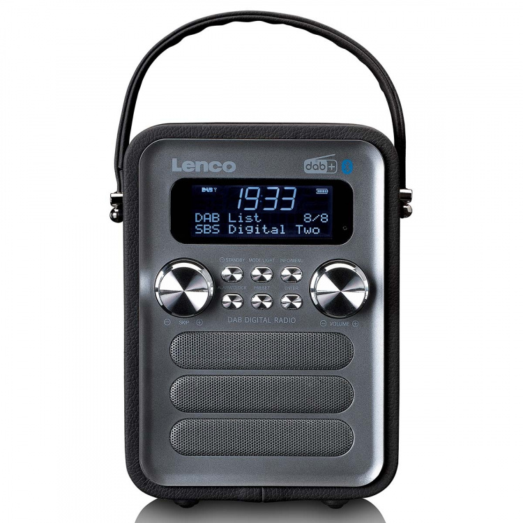 Lenco Draagbare DAB+ FM-radio met Bluetooth® en AUX-ingang, oplaadbare batterij Zwart
