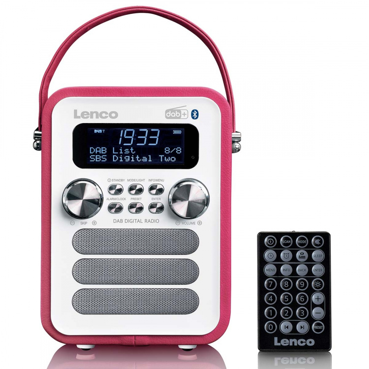 Lenco Draagbare DAB+ FM-radio met Bluetooth® en AUX-ingang, oplaadbare batterij Wit Lenco Draagbare DAB+ FM-radio met Bluetooth® en AUX-ingang, oplaadbare batterij Wit