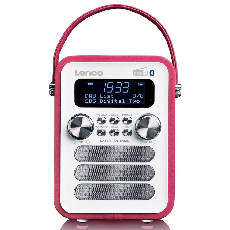 Lenco Draagbare DAB+ FM-radio met Bluetooth® en AUX-ingang, oplaadbare batterij Wit Lenco Draagbare DAB+ FM-radio met Bluetooth® en AUX-ingang, oplaadbare batterij Wit