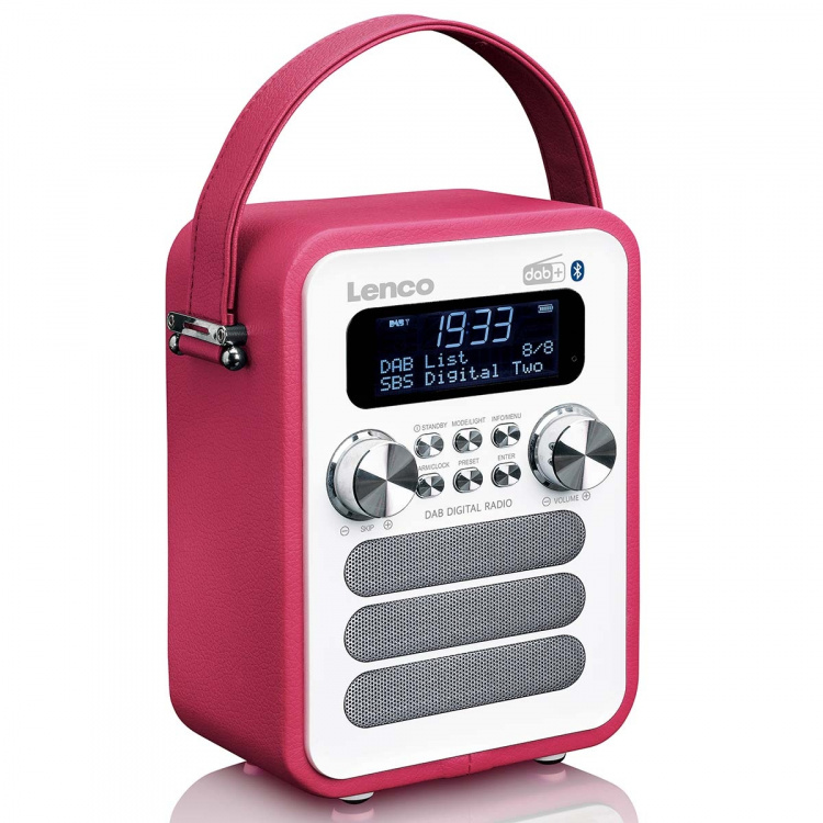 Lenco Draagbare DAB+ FM-radio met Bluetooth® en AUX-ingang, oplaadbare batterij Wit Lenco Draagbare DAB+ FM-radio met Bluetooth® en AUX-ingang, oplaadbare batterij Wit