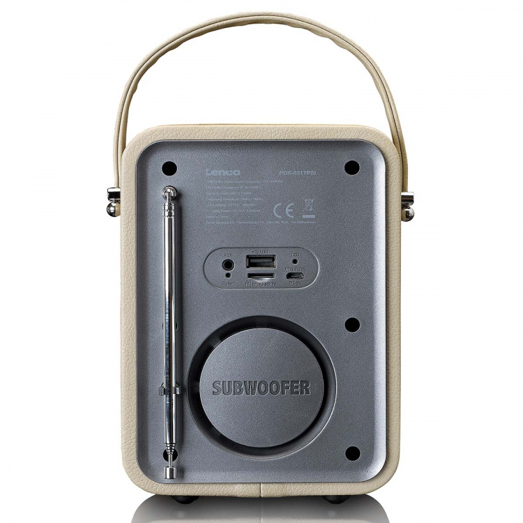 Lenco Draagbare DAB+ FM-radio met Bluetooth® en AUX-ingang, oplaadbare batterij Taupe