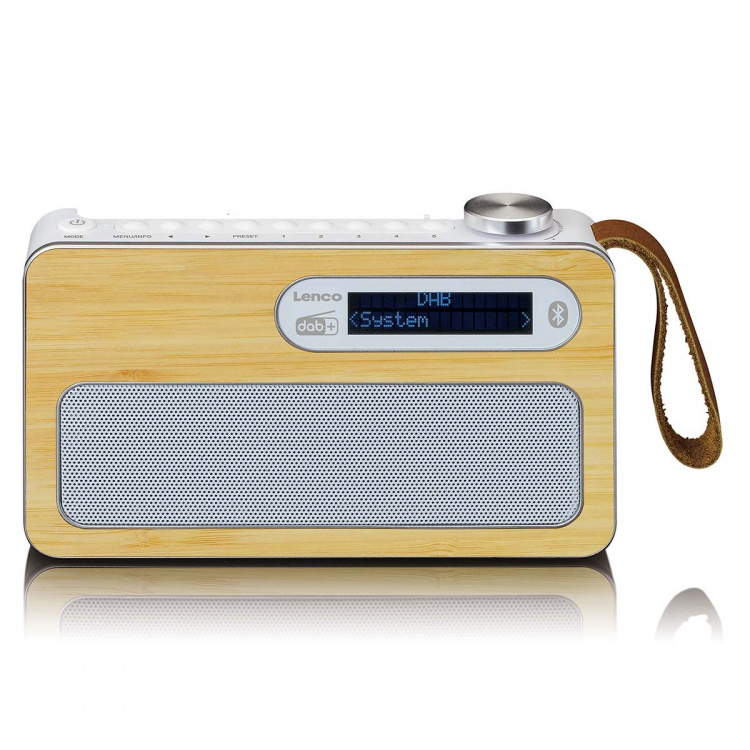 Lenco Draagbare DAB+/ FM-radio met Bluetooth® Bamboo Wit