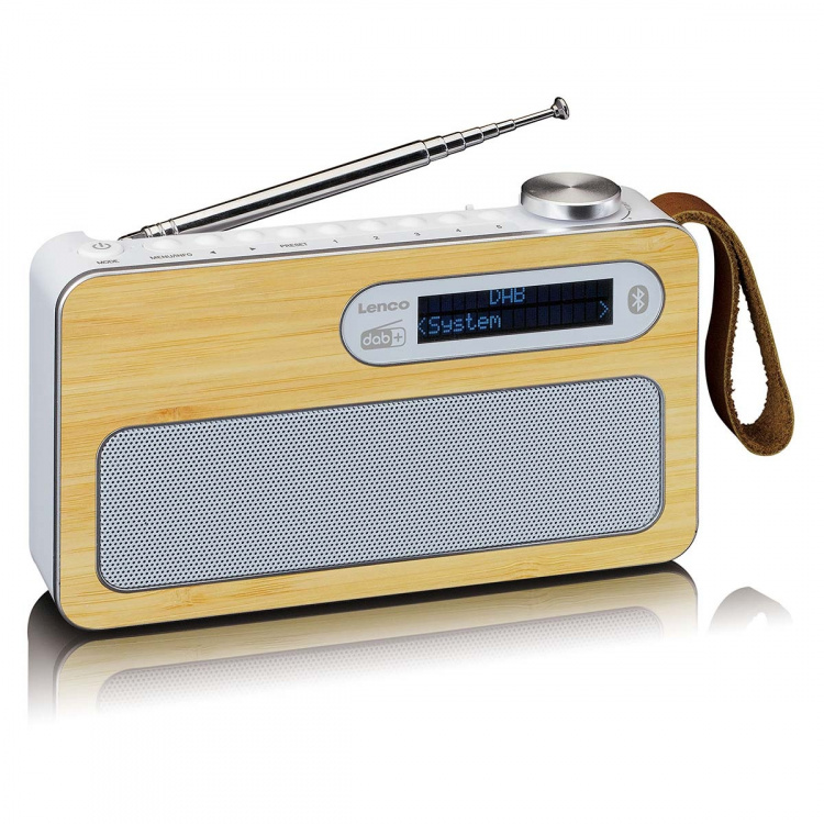 Lenco Draagbare DAB+/ FM-radio met Bluetooth® Bamboo Wit