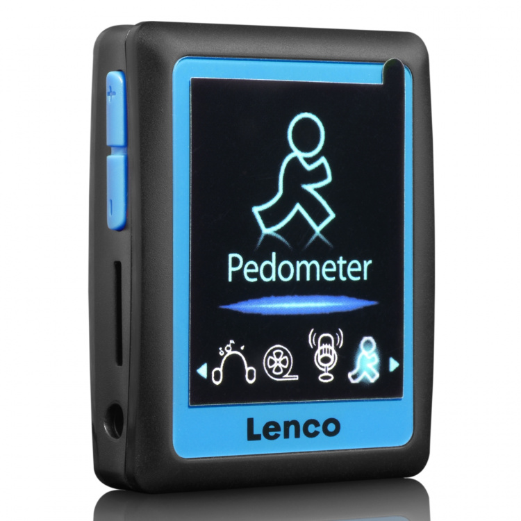 Lenco MP3/4-speler met stappenteller 4GB Blauw