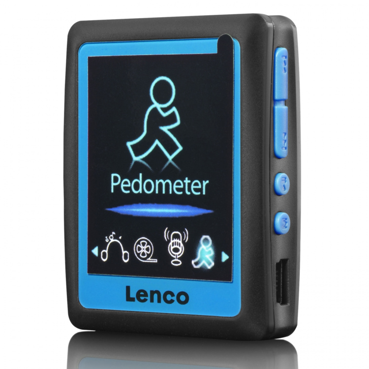 Lenco MP3/4-speler met stappenteller 4GB Blauw