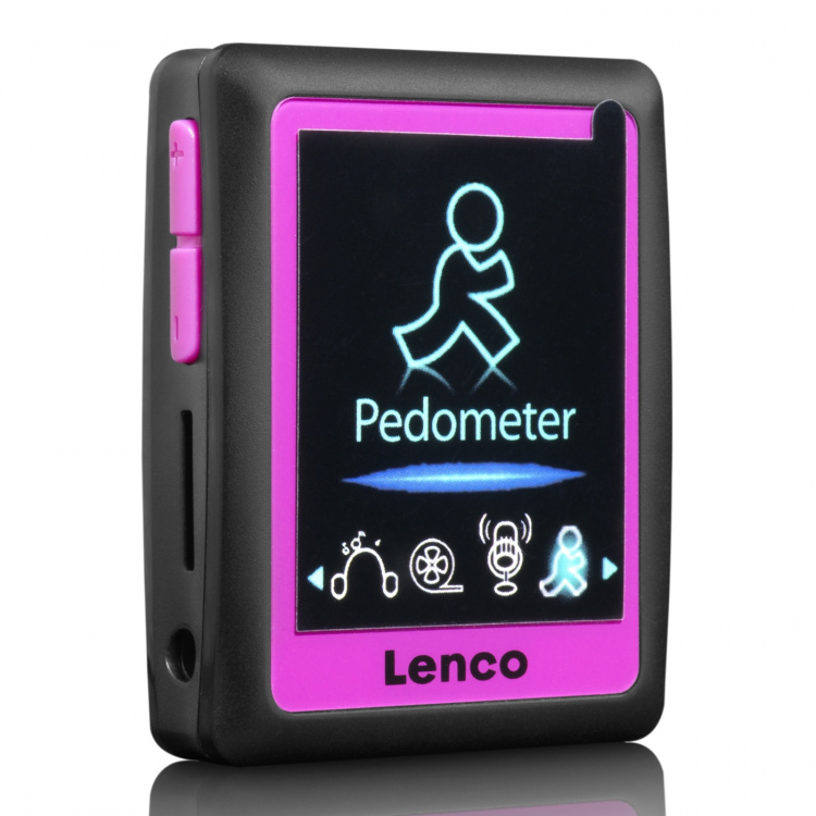 Lenco MP3/4-speler met stappenteller 4GB Roze