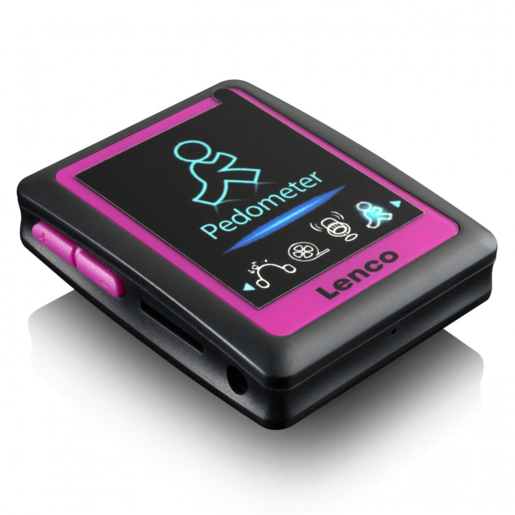 Lenco MP3/4-speler met stappenteller 4GB Roze