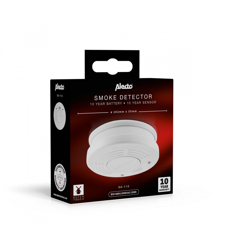 Alecto Rookmelder met een batterijlevensduur van 10 jaar + hush Alecto Rookmelder met een batterijlevensduur van 10 jaar + hush