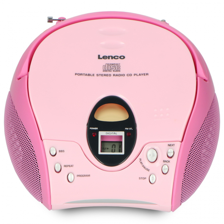 Lenco Draagbare FM-radio met CD Pink