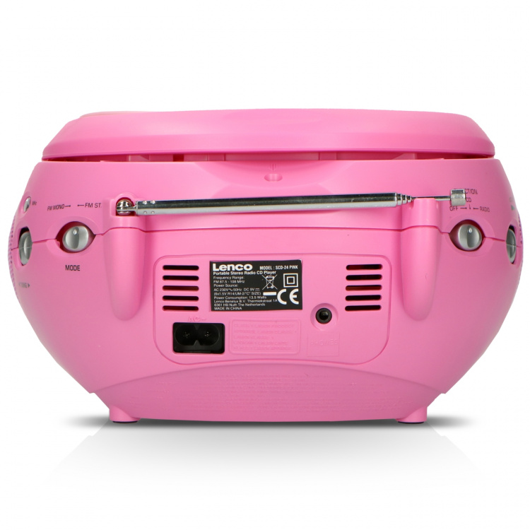 Lenco Draagbare FM-radio met CD Pink