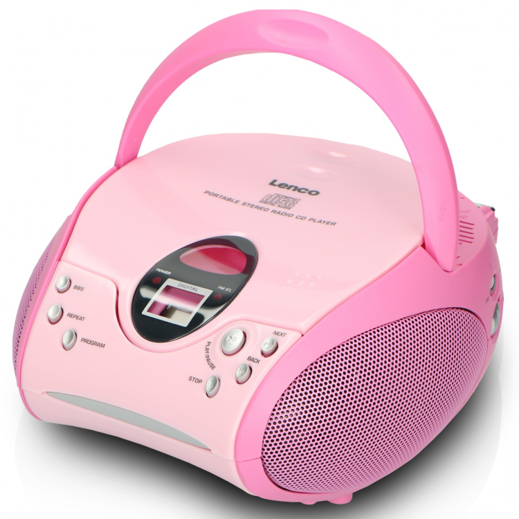 Lenco Draagbare FM-radio met CD Pink