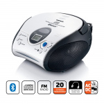 Lenco Draagbare CD-speler met FM-radio en Bluetooth® Wit / Zwart