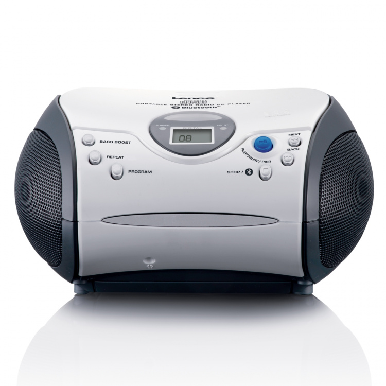 Lenco Draagbare CD-speler met FM-radio en Bluetooth® Wit / Zwart