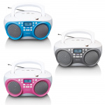 Lenco Draagbare FM-radio/CD/MP3- en USB-speler Roze