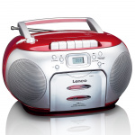 Lenco Draagbare FM-radio CD-cassettespeler Rood Lenco Draagbare FM-radio CD-cassettespeler Rood