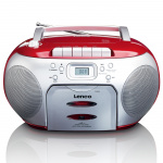 Lenco Draagbare FM-radio CD-cassettespeler Rood Lenco Draagbare FM-radio CD-cassettespeler Rood