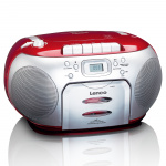 Lenco Draagbare FM-radio CD-cassettespeler Rood Lenco Draagbare FM-radio CD-cassettespeler Rood