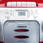 Lenco Draagbare FM-radio CD-cassettespeler Rood Lenco Draagbare FM-radio CD-cassettespeler Rood