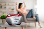 Lenco Draagbare FM-radio CD-cassettespeler Rood Lenco Draagbare FM-radio CD-cassettespeler Rood