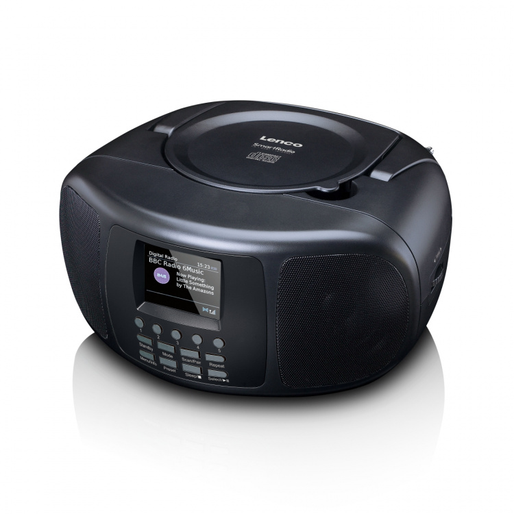 Lenco Draagbare internetradio met DAB+/FM, Bluetooth®, CD-speler en groot LCD-kleurenscherm Zwart