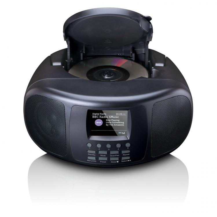 Lenco Draagbare internetradio met DAB+/FM, Bluetooth®, CD-speler en groot LCD-kleurenscherm Zwart