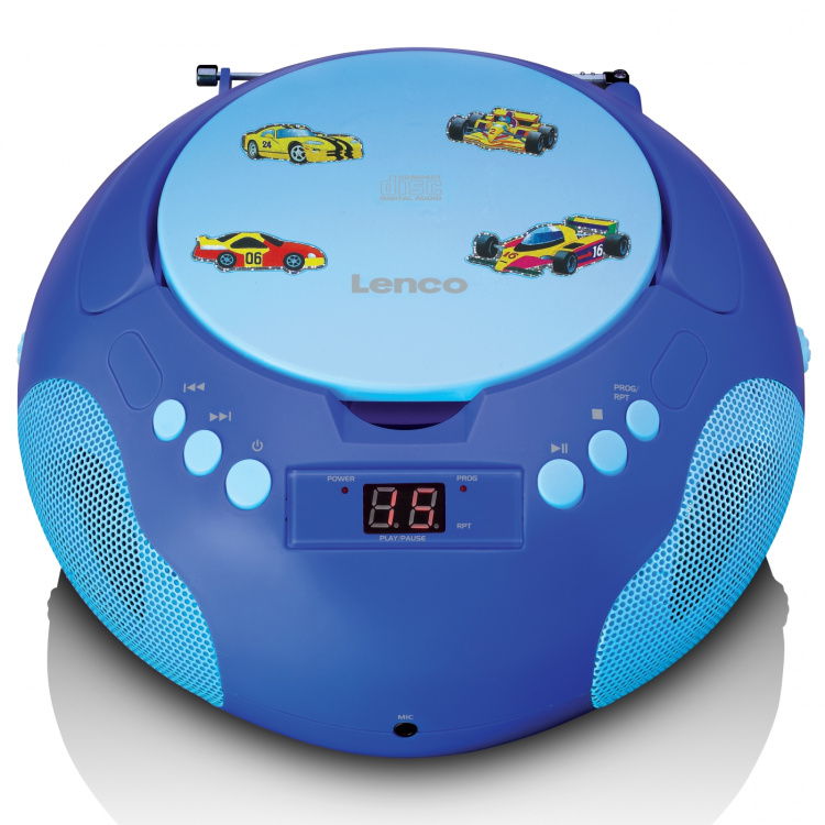 Lenco Draagbare radio / CD-speler met microfoon Blauw
