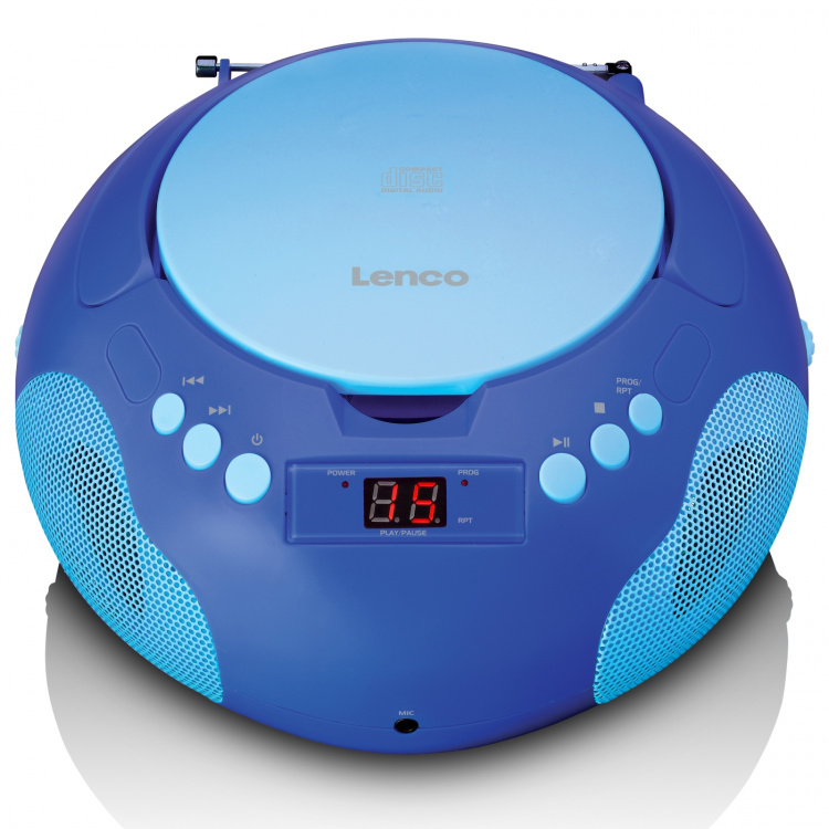 Lenco Draagbare radio / CD-speler met microfoon Blauw