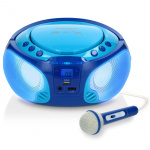 Lenco Draagbare FM Radio CD/MP3/USB Microfoon & Lichteffecten Blauw