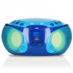 Lenco Draagbare FM Radio CD/MP3/USB Microfoon & Lichteffecten Blauw