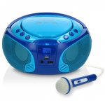 Lenco Draagbare FM Radio CD/MP3/USB Microfoon & Lichteffecten Blauw