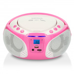 Lenco Draagbare FM Radio CD/MP3/USB Microfoon & Lichteffecten Roze Lenco Draagbare FM Radio CD/MP3/USB Microfoon & Lichteffecten Roze