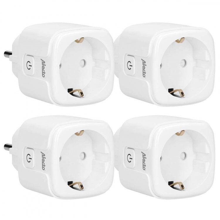 Alecto Slimme Wi-Fi-stekker 16A 3680W 4-pak Wit Alecto Slimme Wi-Fi-stekker 16A 3680W 4-pak Wit