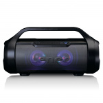 Lenco Spatwaterdichte Bluetooth®-luidspreker met FM-radio, USB, SD en Partyverlichting Zwart