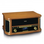 Lenco Houten retro platenspeler met Bluetooth®, DAB+/FM-radio, USB-codering, cd-speler, cassettespeler en ingebouwde speakers Lenco Houten retro platenspeler met Bluetooth®, DAB+/FM-radio, USB-codering, cd-speler, cassettespeler en ingebouwde speakers
