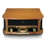 Lenco Houten retro platenspeler met Bluetooth®, DAB+/FM-radio, USB-codering, cd-speler, cassettespeler en ingebouwde speakers Lenco Houten retro platenspeler met Bluetooth®, DAB+/FM-radio, USB-codering, cd-speler, cassettespeler en ingebouwde speakers