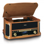 Lenco Houten retro platenspeler met Bluetooth®, DAB+/FM-radio, USB-codering, cd-speler, cassettespeler en ingebouwde speakers Lenco Houten retro platenspeler met Bluetooth®, DAB+/FM-radio, USB-codering, cd-speler, cassettespeler en ingebouwde speakers