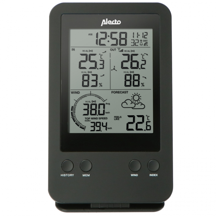 Alecto Professioneel weerstation met draadloze sensor Zwart Alecto Professioneel weerstation met draadloze sensor Zwart