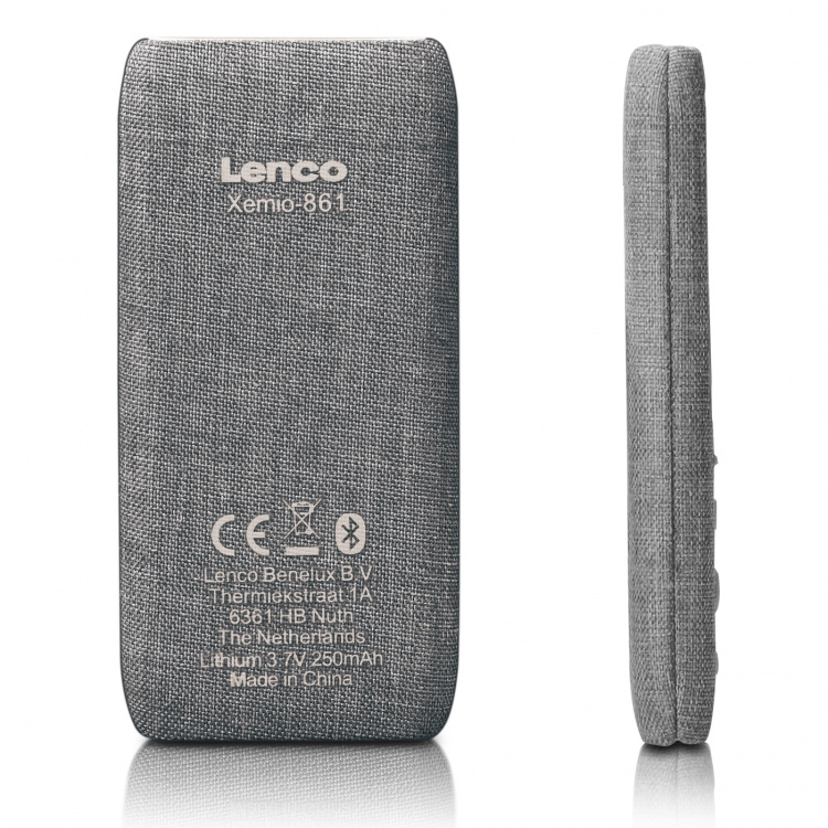 Lenco MP3/MP4-speler met Bluetooth® 8 GB Micro SD-kaart Grijs