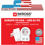 SKROSS Reisadapter Europa naar VS en andere USB-A/USB-C 20W PD Geaard SKROSS Reisadapter Europa naar VS en andere USB-A/USB-C 20W PD Geaard