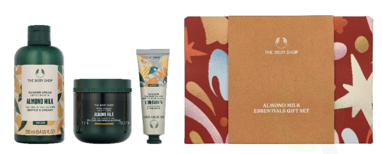 The Body Shop G3 Small Almond Milk Giftset 140 ml Hand Cream 30ml/Body Butter 50ml/Shower Cream 60ml