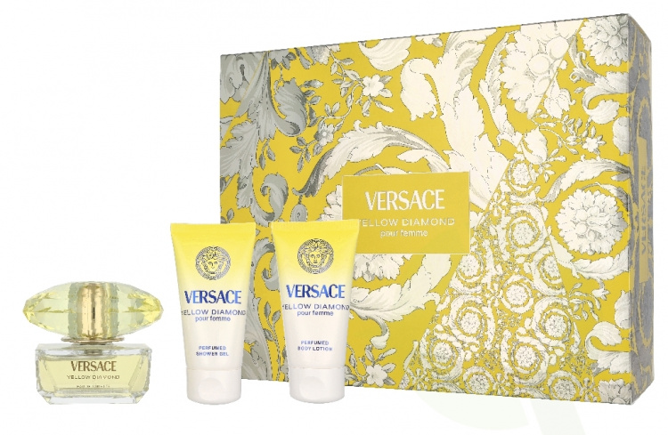 Versace Yellow Diamond Giftset 150 ml Edt Spray 50ml/Bath & Shower Gel 50ml/Body Lotion 50ml