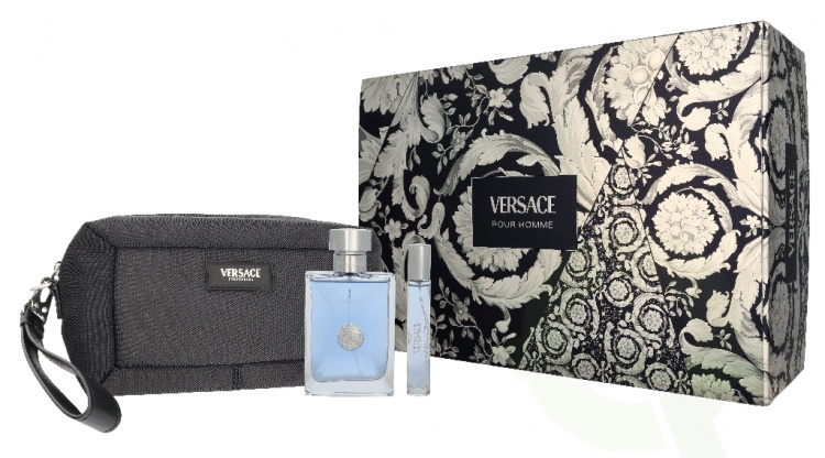 Versace Pour Homme Giftset 110 ml Edt Spray 100ml/Edt Spray 10ml/Black Trousse
