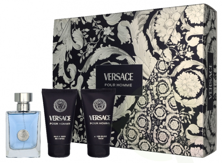 Versace Pour Homme Giftset 150 ml Edt Spray 50ml/Aftershave Balm 50ml/Hair & Body Shampoo 50ml