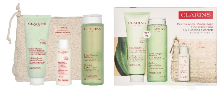 Clarins Cleansing Combination Set 375 ml Foaming Cleanser 125ml/Lotion 200ml/Milk 50ml/Purse
