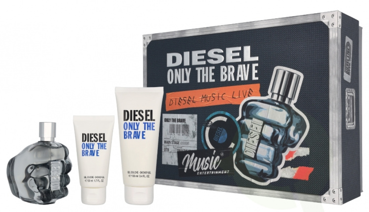 Diesel Only The Brave Mens Giftset 275 ml Edt Spray 125ml/Shower Gel 100ml/Shower Gel 50ml